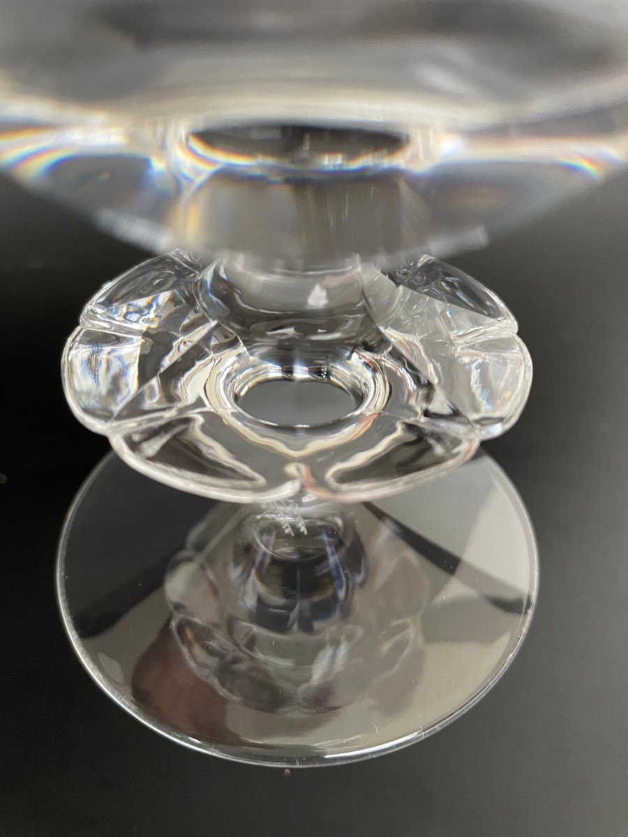 6 Crystal Water Glasses Lalique France Model Blois H: 15 Cm-photo-1